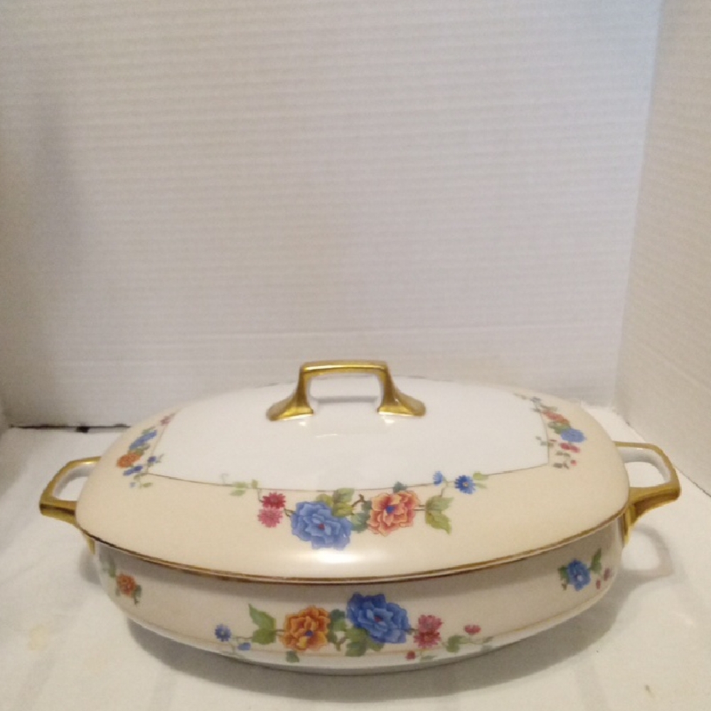 Edelstien Vintage Art Nouveau  525 Pattern White Porcelain Serving Dish